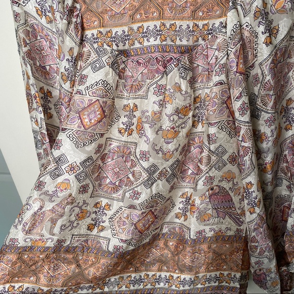 ANTHROPOLOGIE Egyptian print flowy silk blouse - Picture 2 of 8